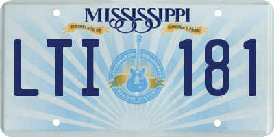 MS license plate LTI181