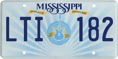 MS license plate LTI182