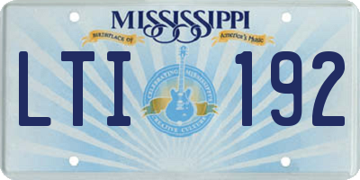 MS license plate LTI192