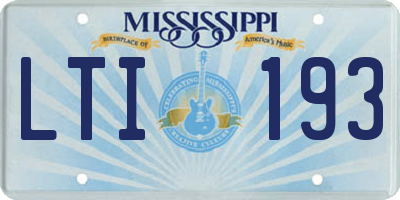 MS license plate LTI193