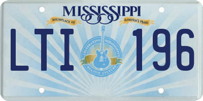 MS license plate LTI196