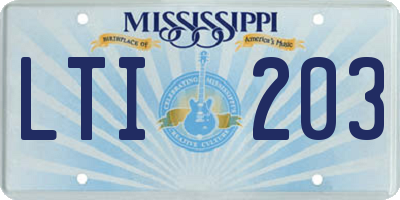 MS license plate LTI203
