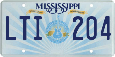 MS license plate LTI204