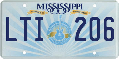 MS license plate LTI206