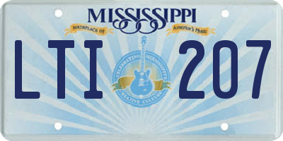 MS license plate LTI207
