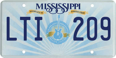 MS license plate LTI209
