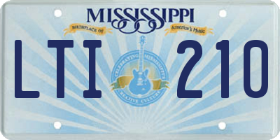 MS license plate LTI210