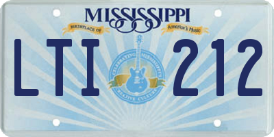 MS license plate LTI212