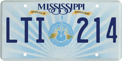 MS license plate LTI214