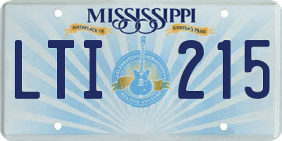 MS license plate LTI215
