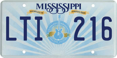 MS license plate LTI216