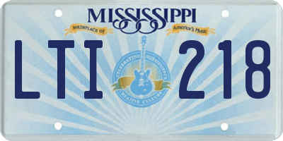 MS license plate LTI218