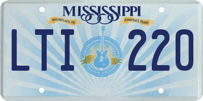 MS license plate LTI220