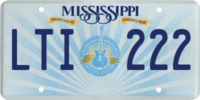 MS license plate LTI222