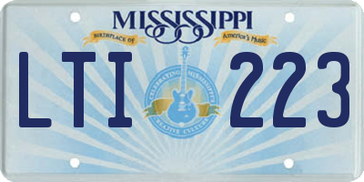MS license plate LTI223