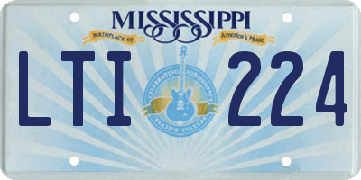 MS license plate LTI224
