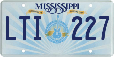 MS license plate LTI227