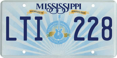 MS license plate LTI228