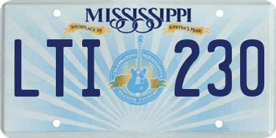 MS license plate LTI230