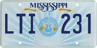 MS license plate LTI231