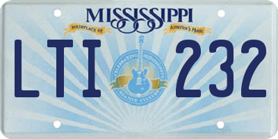 MS license plate LTI232