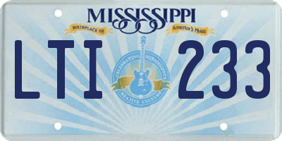 MS license plate LTI233