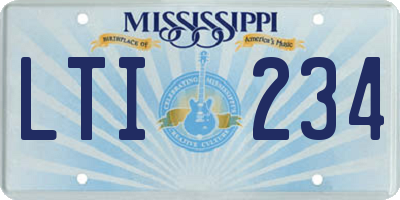 MS license plate LTI234
