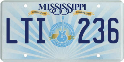 MS license plate LTI236