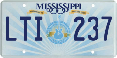 MS license plate LTI237