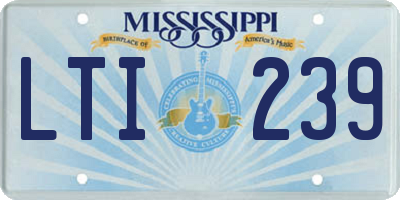 MS license plate LTI239