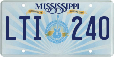 MS license plate LTI240