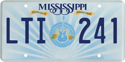 MS license plate LTI241