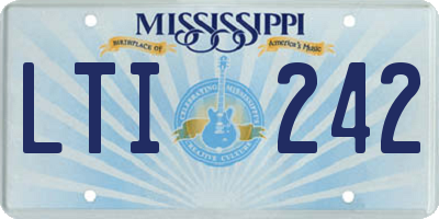 MS license plate LTI242