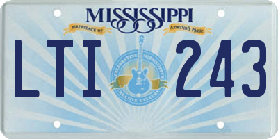 MS license plate LTI243