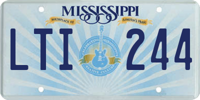 MS license plate LTI244