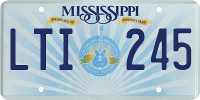 MS license plate LTI245