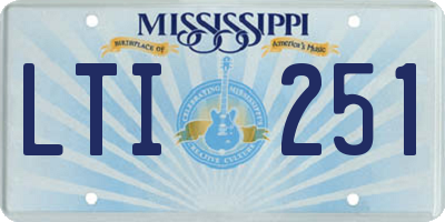 MS license plate LTI251
