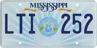 MS license plate LTI252