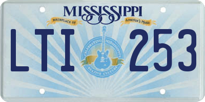 MS license plate LTI253