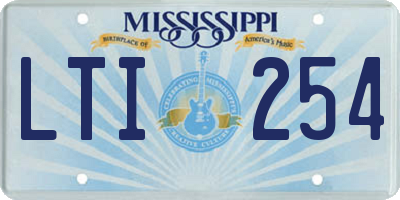 MS license plate LTI254