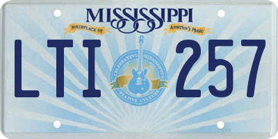 MS license plate LTI257