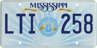 MS license plate LTI258