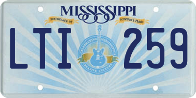 MS license plate LTI259
