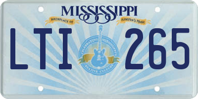 MS license plate LTI265
