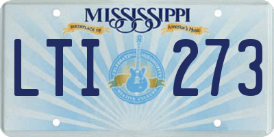 MS license plate LTI273