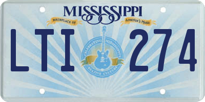 MS license plate LTI274