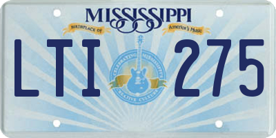 MS license plate LTI275