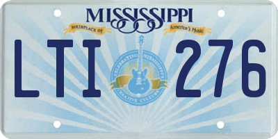 MS license plate LTI276