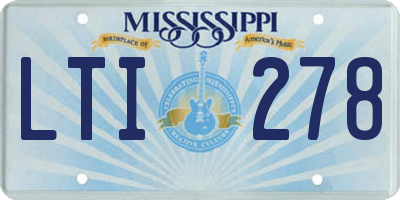 MS license plate LTI278