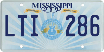 MS license plate LTI286